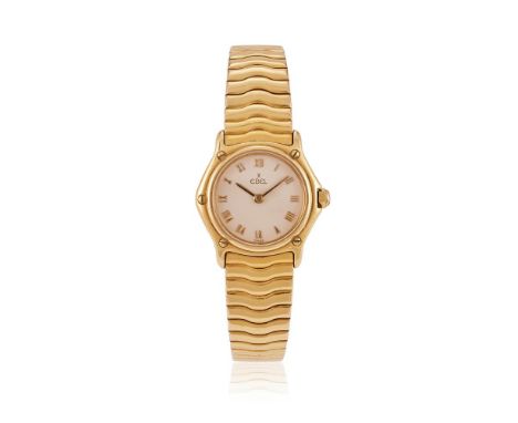 EBEL, REF. 3506  A LADY'S 18 CARAT GOLD BRACELET WATCH, NO. 866901Movement: Quartz Case: 18 carat gold case, screwed down bez