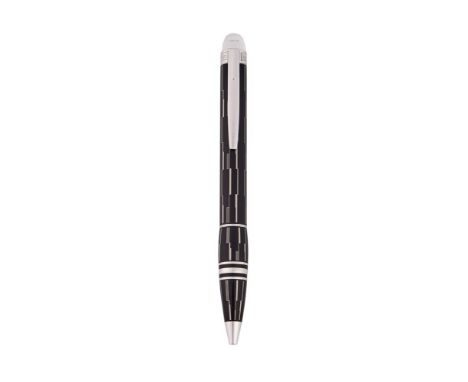 MONTBLANC, STARWALKER, BLACK MYSTERY A BALLPOINT PEN Cap and Barrel: Black lacquer cap and barrel, with clip and block decora
