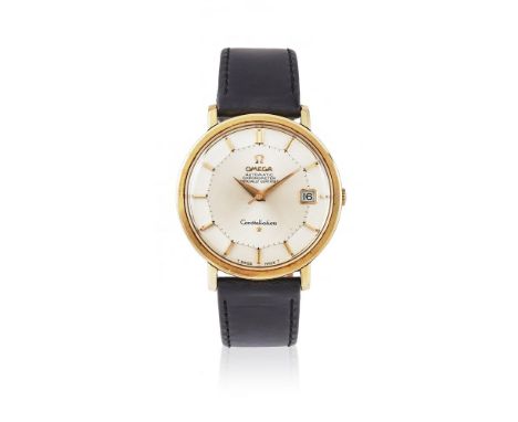 OMEGA, CONSTELLATION, REF. CD 168.004 A GOLD CAPPED WRISTWATCH WITH PIE PAN DIAL AND DATE, CIRCA 1965Movement: Cal. 561, auto