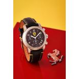 GIRARD PERREGAUX, FERRARI 250 GT, REF. 8020, A MATT STEEL CHRONOGRAPH WRISTWATCH WITH DATE