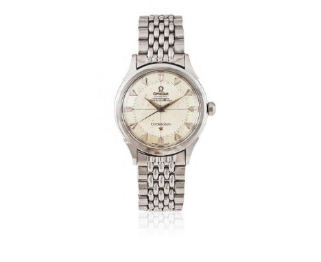 OMEGA, CONSTELLATION, REF. 2852 8 SC A STAINLESS STEEL BRACELET WATCH WITH PIE PAN DIAL, CIRCA 1960 Movement: Cal. 505, autom