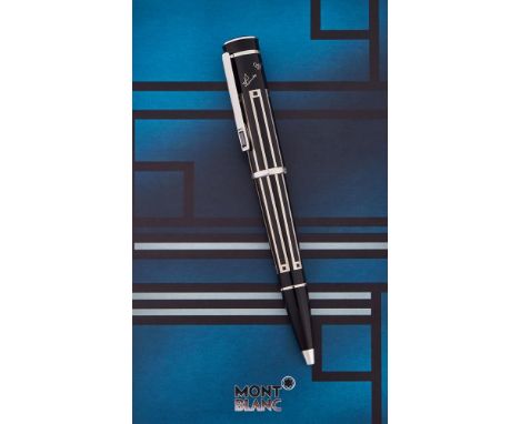 MONTBLANC, WRITERS EDITION, THOMAS MANN  A LIMITED EDITION BALLPOINT PEN, NO. 0678/15000, 2009  Cap and Barrel: Black and sil