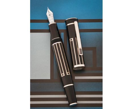 MONTBLANC, WRITERS EDITION, THOMAS MANN  A LIMITED EDITION FOUNTAIN PEN, NO. 03882/12000, 2009  Cap and Barrel: Black and sil