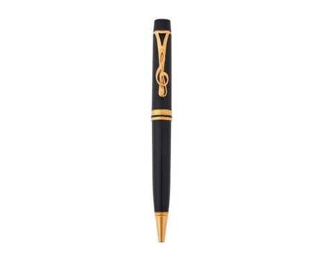 MONTBLANC, DONATION PEN, LEONARD BERNSTEIN A SPECIAL EDITION BALLPOINT PEN, 1996  Cap and Barrel: Black resin cap and barrel 