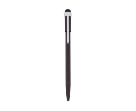 MONTBLANC, SCENIUM A BALLPOINT PEN Cap and Barrel: Black cap and barrel with white metal clip Accessories: None 