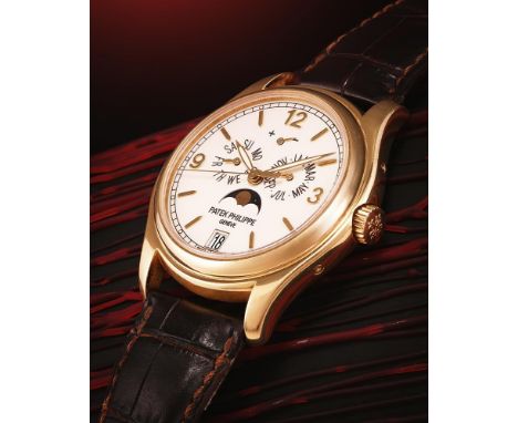 Y PATEK PHILIPPE, ANNUAL CALENDAR, REF. 5146 AN 18 CARAT GOLD ANNUAL CALENDAR WRISTWATCH WITH MOONPHASE AND POWER RESERVE IND