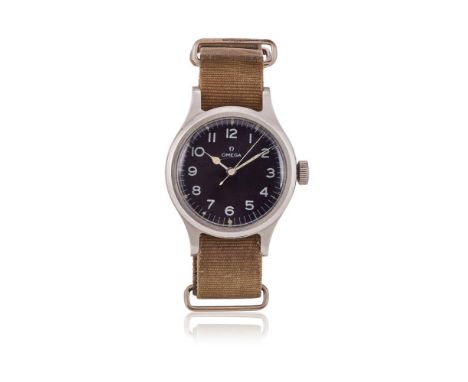 OMEGA, REF. 6B/159 A STAINLESS STEEL MILITARY AIR MINISTRY RAF PILOT'S WATCH, NO. 1162/56, CIRCA 1956Movement: Cal. 30T2 SC, 