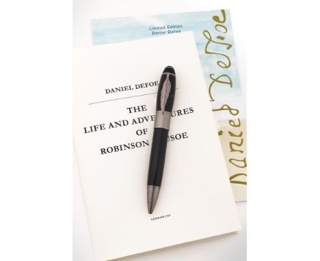 MONTBLANC, WRITERS EDITION, DANIEL DEFOE  A LIMITED EDITION BALLPOINT PEN, NO. 05056/13000, 2014 Cap and Barrel: Marbled brow
