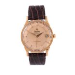 OMEGA, CONSTELLATION, REF. 168.005, A GOLD CAPPED WRISTWATCH WITH PIE PAN DIAL AND DATE