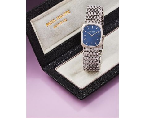 PATEK PHILIPPE, ELLIPSE, REF. 4186-1 A LADY'S WHITE GOLD COLOURED BRACELET WATCH, NO. 2719033, CIRCA 1975Movement: Cal. 16-25