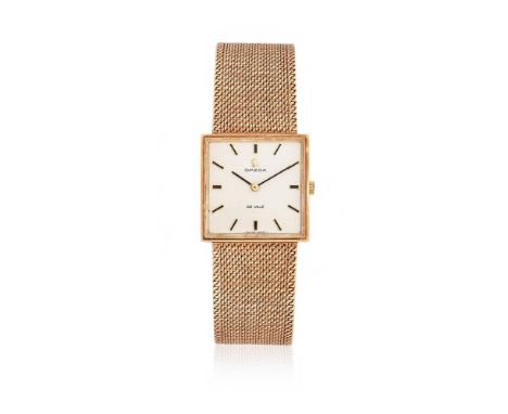 OMEGA, DE VILLE A 9 CARAT GOLD BRACELET WATCH, NO. 3115491, CIRCA 1973Movement: Cal. 620, manual wind, 17 jewels Case: 9 cara