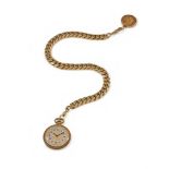 UNSIGNED, A GOLD COLOURED KEYLESS WIND OPEN FACE POCKET WATCH