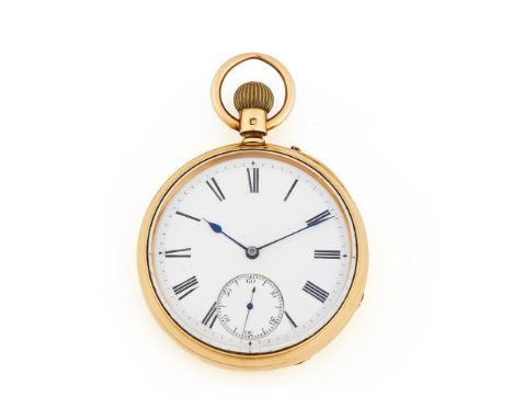 THOMAS BOXELL, BRIGHTON AN 18 CARAT GOLD KEYLESS WIND OPEN FACE POCKET WATCH, NO. 28782, CHESTER 1878Movement: Three quarter 