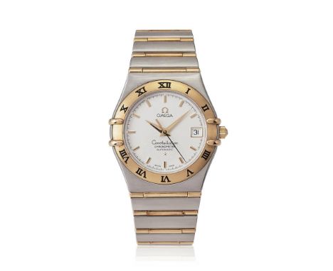 OMEGA, CONSTELLATION A BI-METAL BRACELET WATCH WITH DATE, NO. 80704716Movement: Automatic Case: Stainless steel case, gold co
