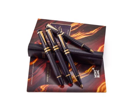 MONTBLANC, WRITERS EDITION, FEODOR DOSTOEVSKY A LIMITED EDITION FOUR PEN SET, FOUNTAIN PEN NO. 02929/17000, ROLLERBALL NO. 29