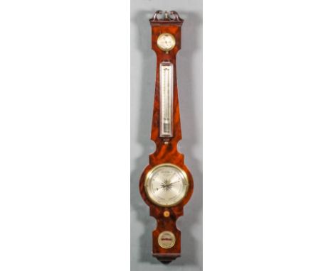 An early 19th Century mahogany cased wheel barometer, thermometer and hydrometer, by A. Tagliabue, 11 Brook Street, Holborn, 