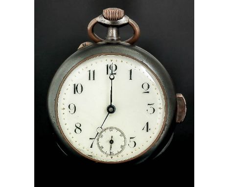 A late 19th/early 20th Century gentleman's Swiss open faced keyless lever pocket watch with quarter repeating movement, the w