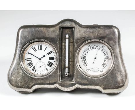 A late 19th Century keyless lever Goliath pocket watch, the white enamel dial with Roman numerals and subsidiary seconds dial