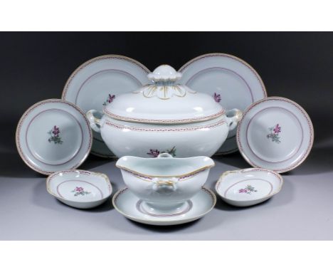 A Vista Alegre porcelain dinner service with "Indias" design, comprising - twenty-four 10ins plates, twelve 10ins soup plates