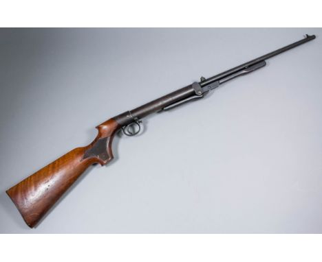 A .177 calibre underlever air rifle by BSA, Serial No. 63775, 17ins barrel with adjustable sights, plain steel action, hardwo