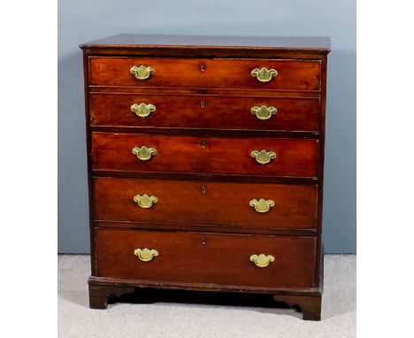 A George III mahogany Secretaire chest with moulded edge to top, fitted deep Secretaire drawer with twin dummy drawer front, 