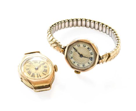 A Lady's 14 Carat Gold Eterna Wristwatch and A 9 Carat Gold Lady's Wristwatch 
