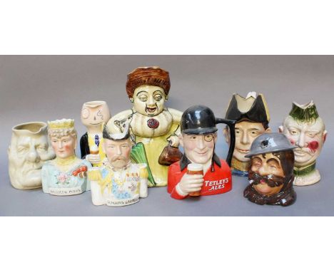 Mainly 20th Century Character Jugs and Advertising Jugs, including Wilkinson Pottery Bruce Bairnsfather, Lancaster and Sandla