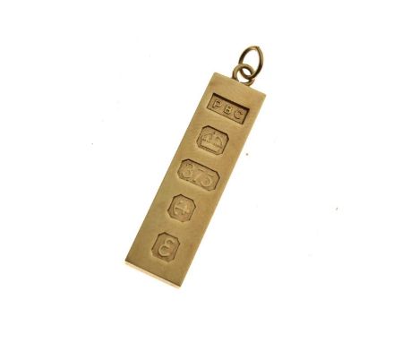 9ct gold ingot pendant, 5.5g approxCondition report: Light surface wear. **General condition consistent with age and use