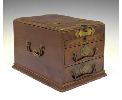 Chinese vanity box having two drawers, 26cm x 33cm x 51cm high (mirror extended)