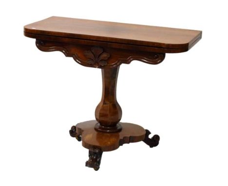 Early Victorian rosewood card table, 92cm x 76.5cm high