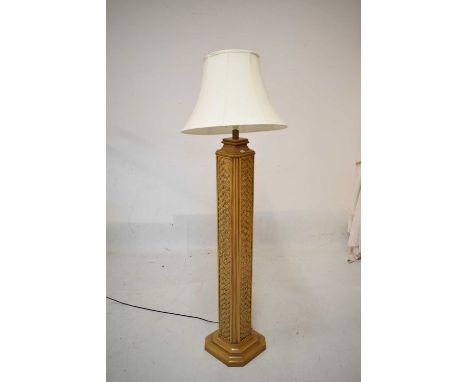 Large cane standard lamp, 155cm high