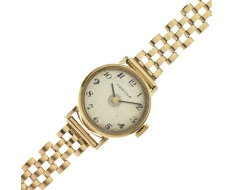 Certina - Lady's yellow metal cocktail watch, circular Arabic dial, 17-jewel movement stamped Certina 13-22, 20mm excluding c