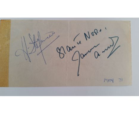 FOOTBALL, signed cheque by Joe Mercer, 4th May 1971, signed to back by di Stefano, VG