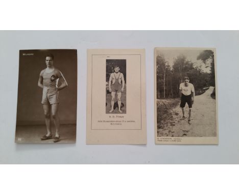 OLYMPICS, postcards, K. Lundstrom (1912), Wilheme (1924) &amp; OD Friman (1924), VG, 3