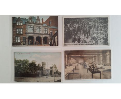 POSTCARDS, Leicester, topographical, HM Prison, Post Office, Leicester Infirmary (2), Fire Station, The Palace Belgrave Gate 