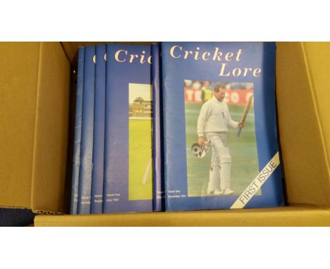 CRICKET, magazines, Cricket Lore, Vol 1 Nos. 1-10; Vol 2 Nos. 1-6; Vol 3 Nos. 1-4; specials (2+1), First Knock (2) &amp; Mary