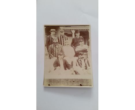 CRICKET, original sepia photo, showing part of South team at Hastings Cricket Festival, September 1894, inc. Walter Read, Her
