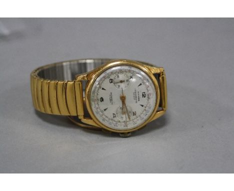 AN 18CT HERBA CHRONOGRAPH WRISTWATCH
