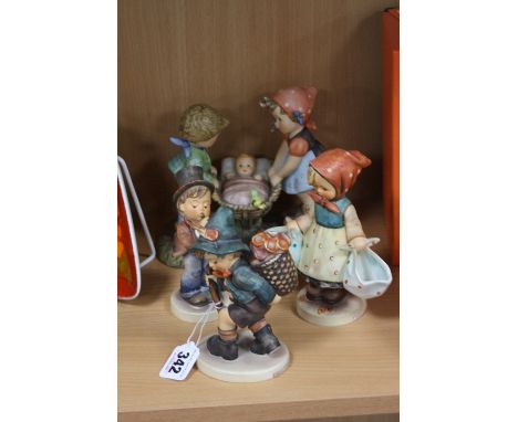 FOUR HUMMEL/GOEBEL FIGURES, 'Flower Vendor' HUM38, 'Serenade' HUM85, 'Mother's Darling' HUM175 and 'Special Delivery' BH10 (4