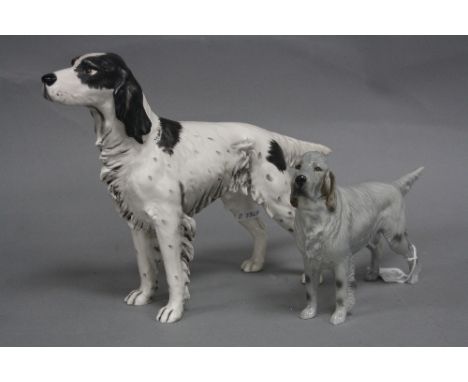 A BESWICK ENGLISH SETTER, 'Baylone Baronet', No.973 and a Goebel English Setter (2)