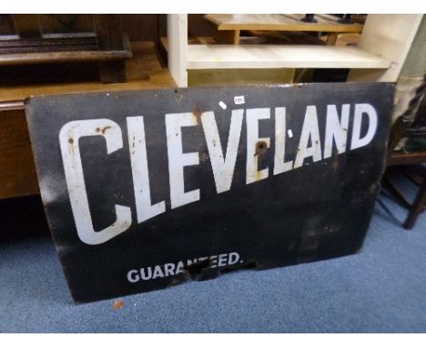 AN ENAMEL ADVERTISING SIGN, 'CLEVELAND' (sd) 