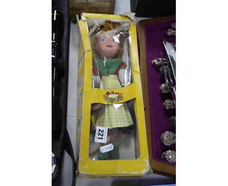 A BOXED PELHAM GRETEL SL PUPPET, in damaged yellow window box, complete with packing piece