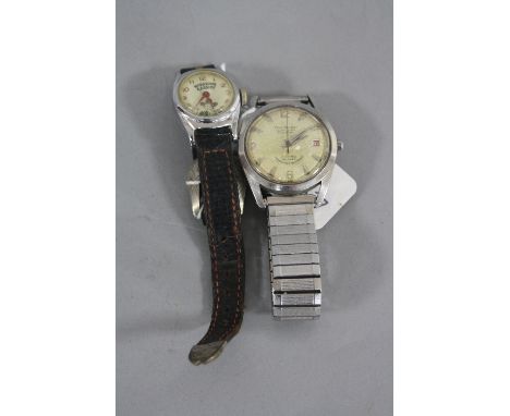 A MARC N COLET CALENDAR GENTS WATCH, and a Hoppalong Cassidy Timex watch (2)
