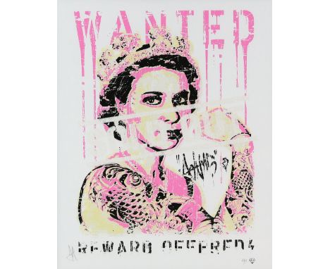 † JJ Adams (British, b 1978). 'God Save The Screenprint (Queen)', silkscreen print. 2017. Signed in pencil lower left, number