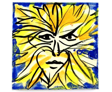§ John Egerton Christmas Piper CH (British, 1903-1992). 'Summer', original hand painted ceramic tile, 1982. Created at Fawley
