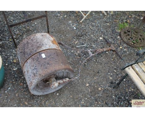 A garden hand roller 