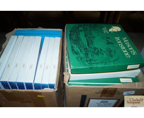 Two boxes containing collectors plates