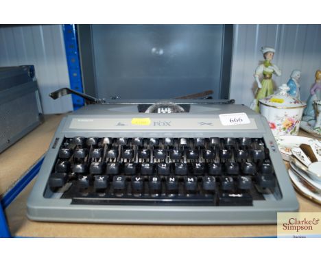 A grey fox  typewriter