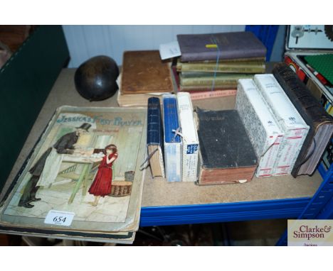 A quantity of various books to include "Jessica's first prayers", "Kennedy's revised Latin" etc.