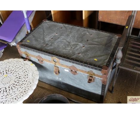 A metal travelling trunk 